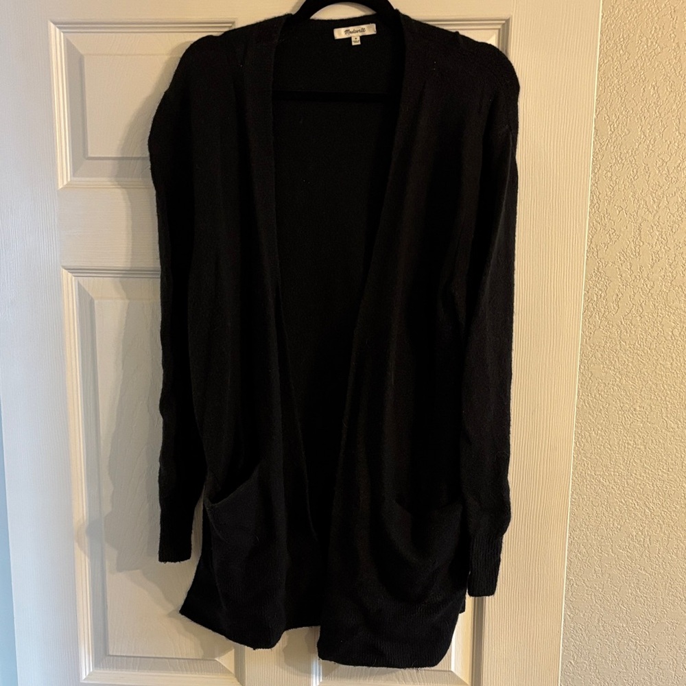 Madewell Black Open Front Cardigan Sweater